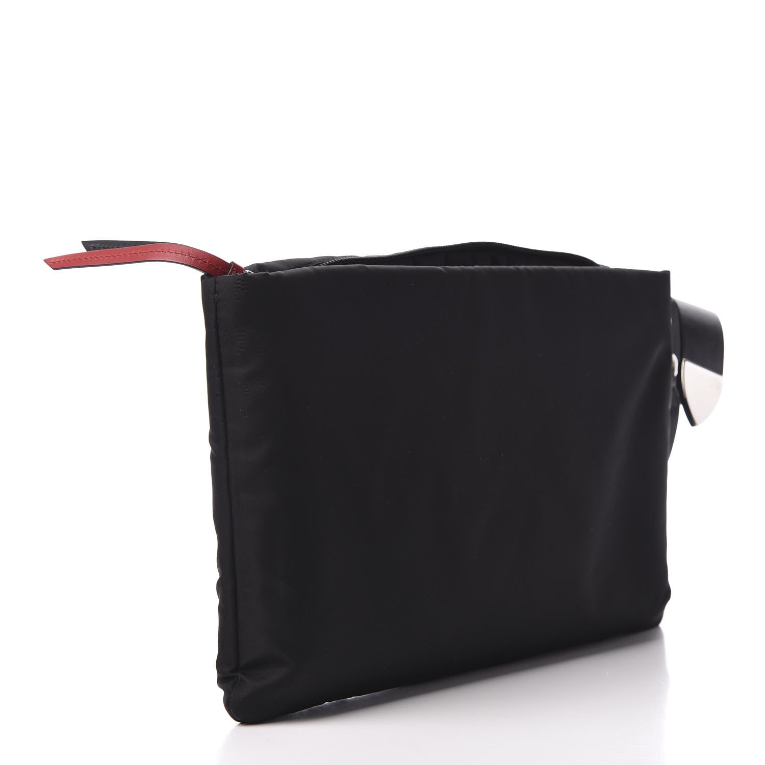 Prada Tessuto Nylon Studded Wristlet Black Fuoco 3 of 8