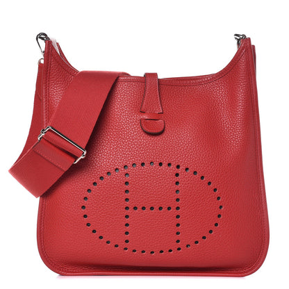 Hermes Taurillon Clemence Evelyne III PM Rouge Casaque 1 of 9