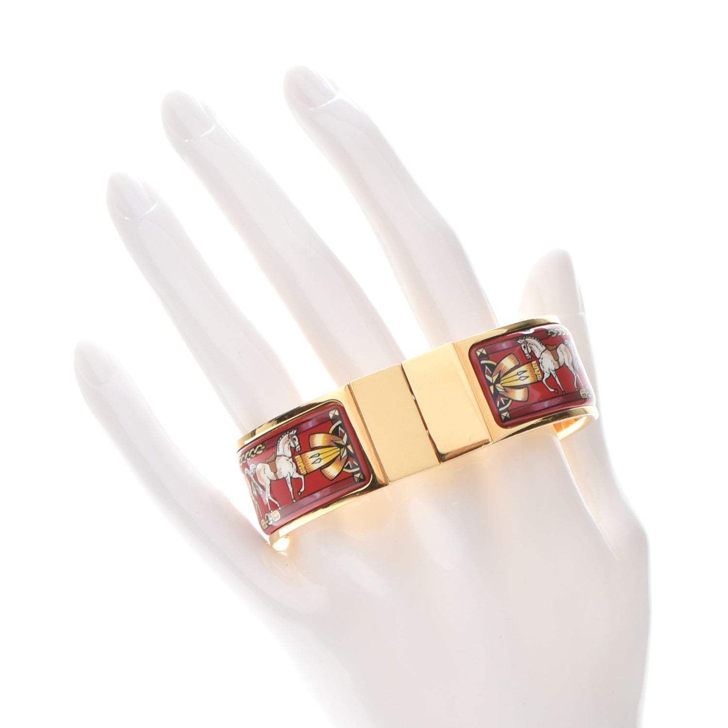 Hermes Enamel Printed Clic Clac Horse Wide Bracelet GM 2 of 5
