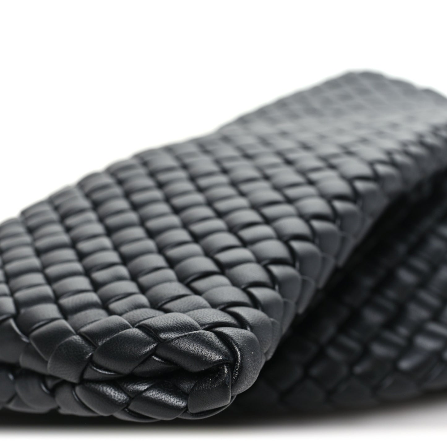 Nappa Intrecciato Crisscross Clutch Black
