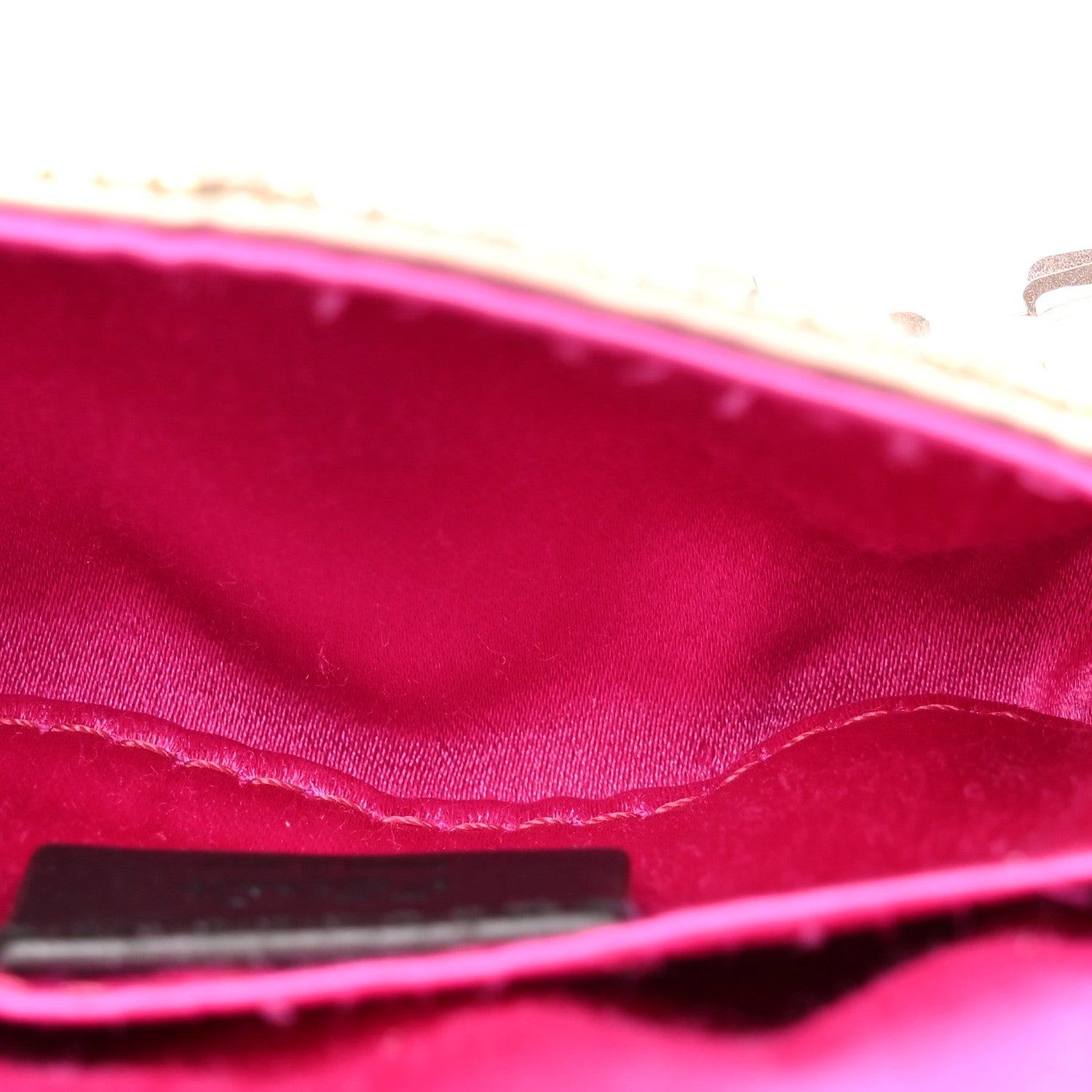 Fendi Sequin Paillettes Shiny Nappa Sex and the City Nano Maxi Buckle Baguette Charm Tortora 5 of 10