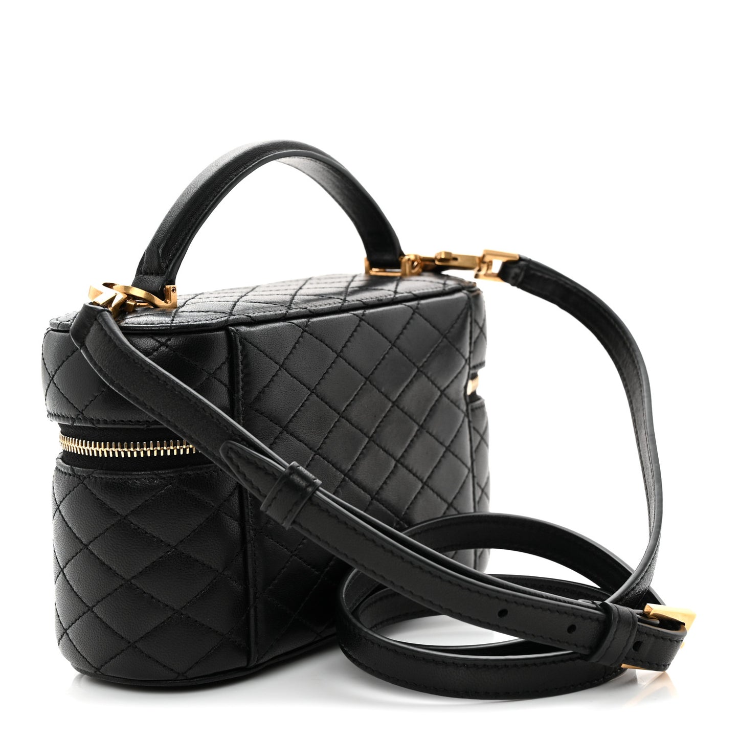 Lambskin Quilted Mini Gaby Vanity Case Black