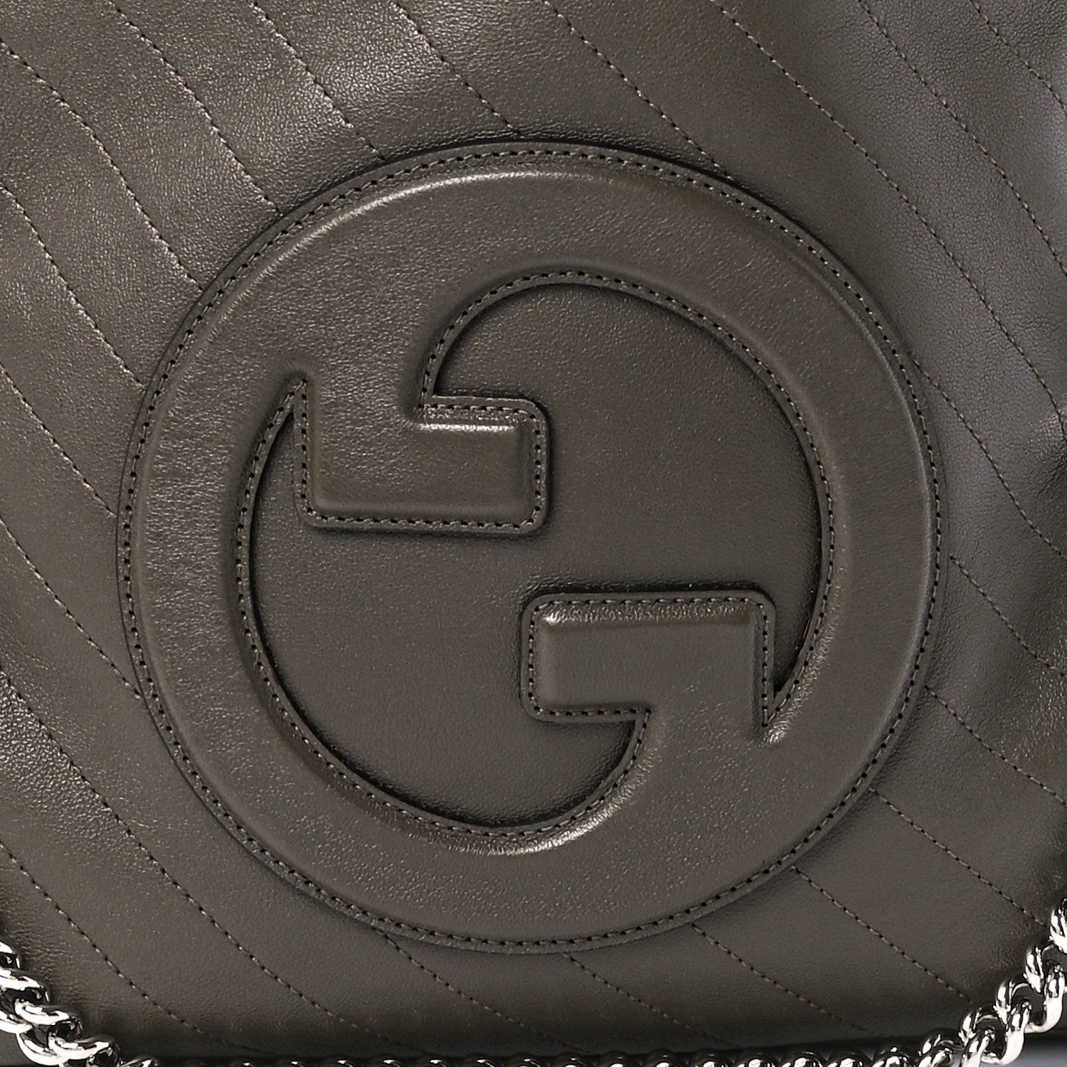 Gucci Sakai Be Green Calfskin Diagonal Stitched Small Blondie Tote Craclet Brown 11 of 14