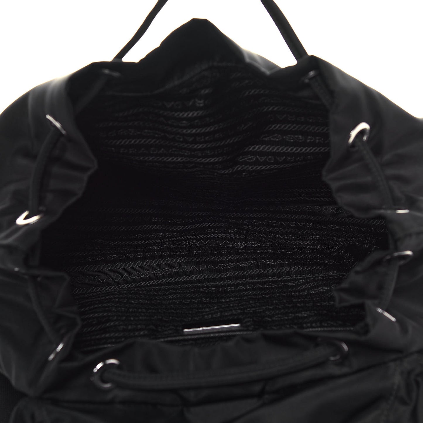 Tessuto Nylon Vela Saffiano Large Backpack Black