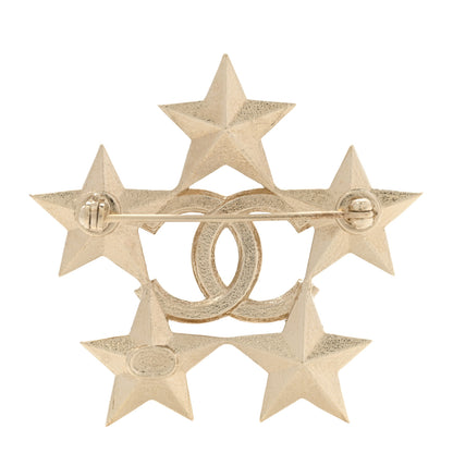 Chanel Baguette Crystal CC Star Brooch Gold 3 of 4