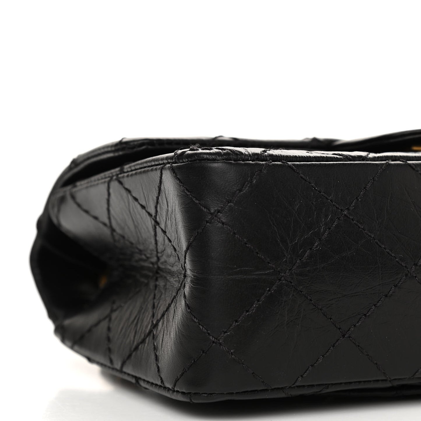Aged Calfskin Quilted 2.55 Reissue Mini Flap Black