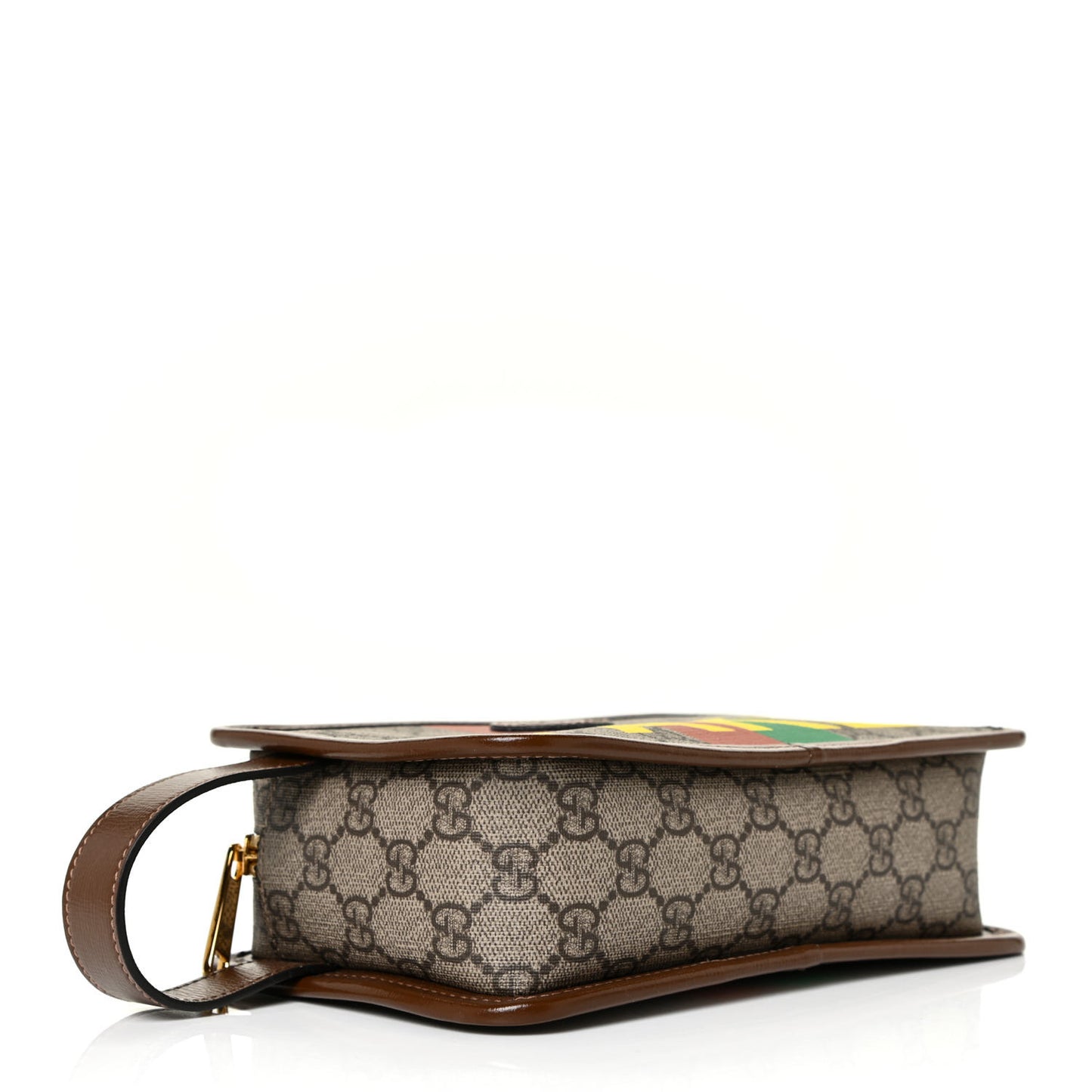 GG Supreme Monogram Azalea Calfskin Fake/Not Retro Interlocking G Cosmetic Case Beige Ebony Brown Sugar
