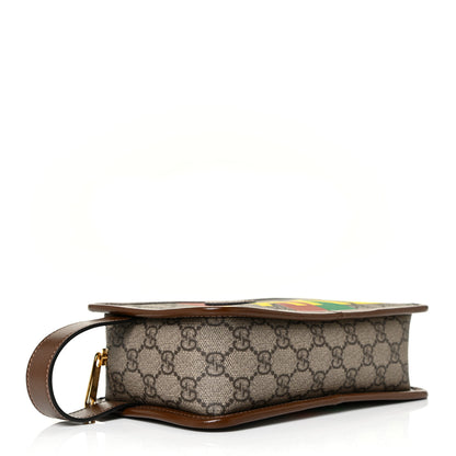 Gucci GG Supreme Monogram Azalea Calfskin Fake/Not Retro Interlocking G Cosmetic Case Beige Ebony Brown Sugar 3 of 10