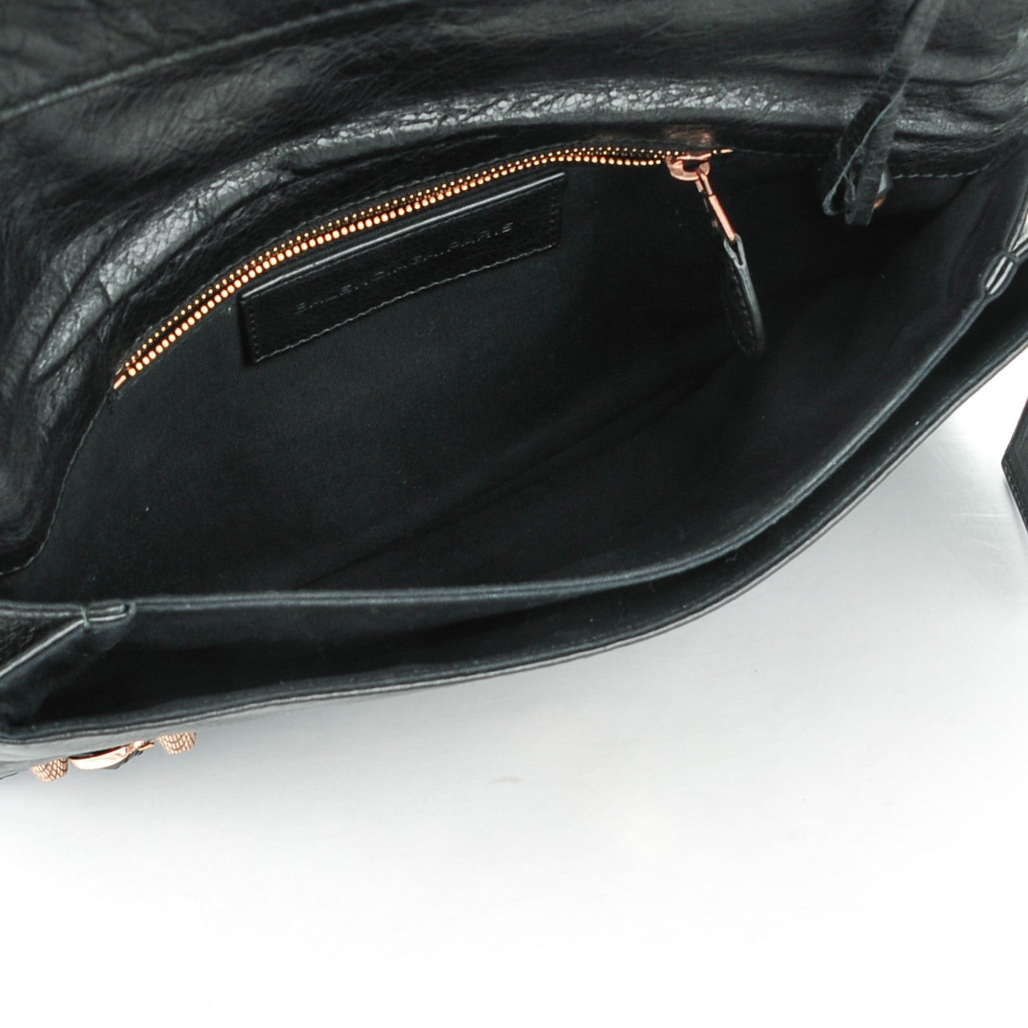 Balenciaga Agneau Giant 12 Rose Gold Hardware Envelope Clutch Black 5 of 7