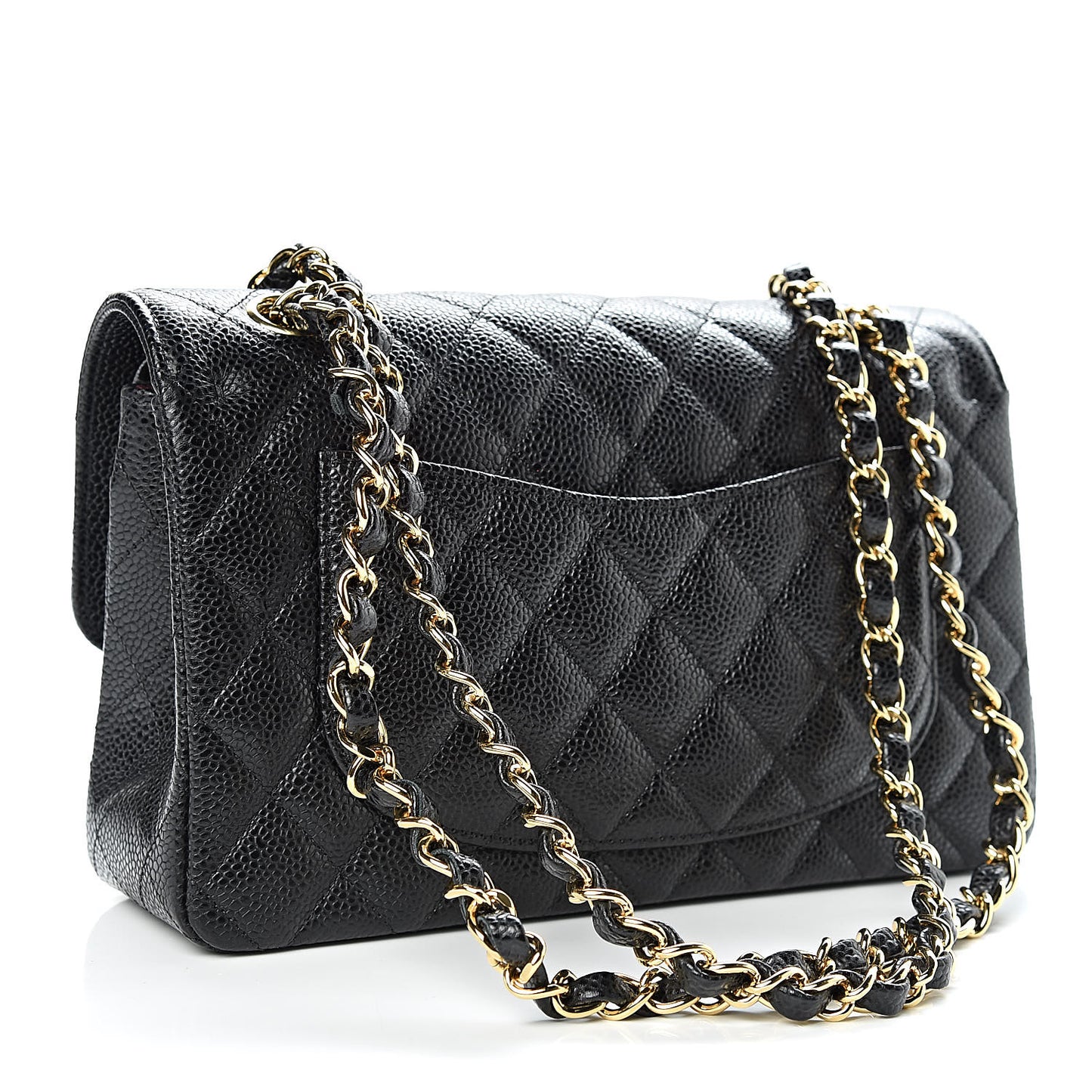 Caviar Quilted Small Double Flap Black