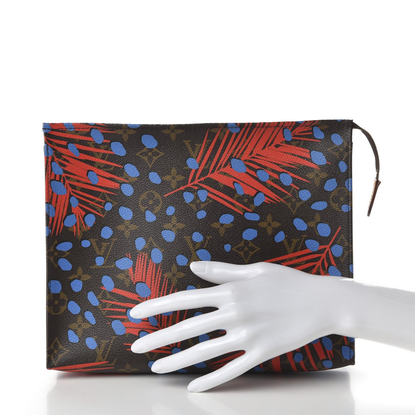 Monogram Jungle Dots Toiletry Pouch 26 Coquelicot Denim