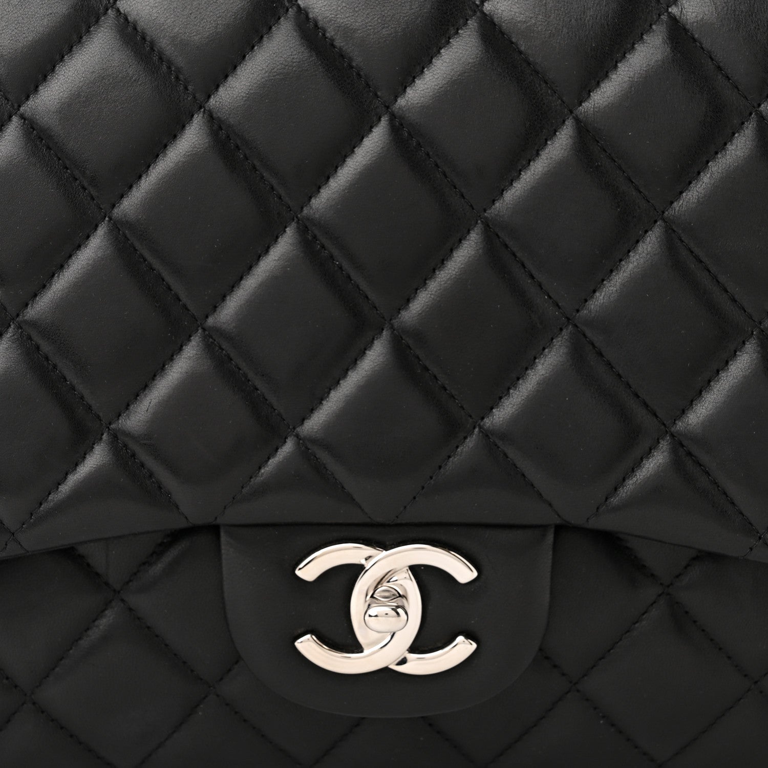 Chanel Lambskin Quilted Maxi Double Flap Black 8 of 12