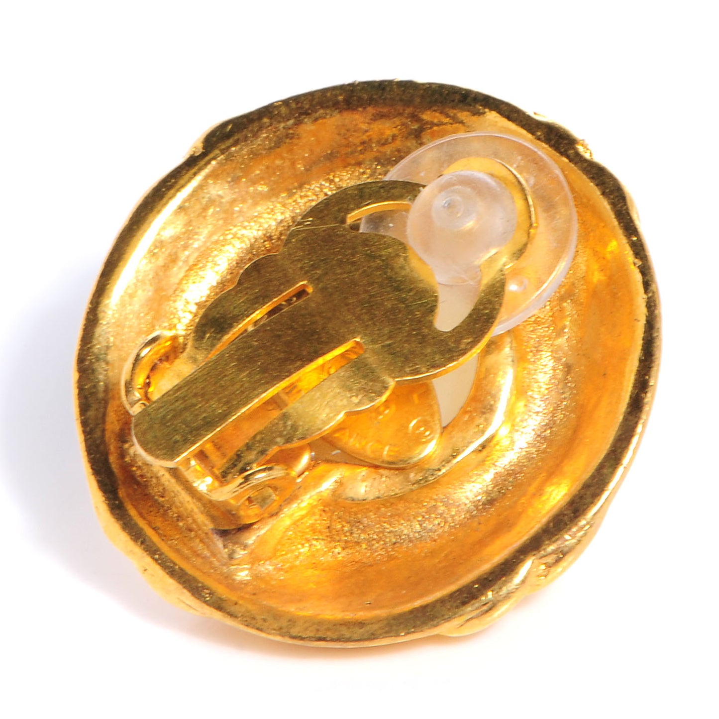Pearl CC Clip On Earrings Gold
