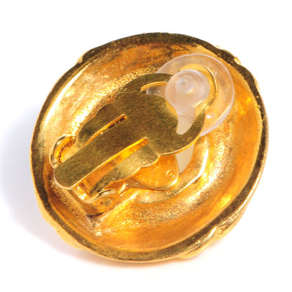 Chanel Pearl CC Clip On Earrings Gold 4 of 5