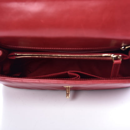 Chanel Calfskin Chevron Quilted Small Coco Handle Flap Red 5 of 10