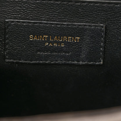 Saint Laurent Grain De Poudre Textured Mixed Matelasse Medium Triquilt Monogram Satchel Fog 6 of 15