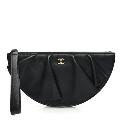Chanel Lambskin Quilted Wave Clutch Black 1 of 8