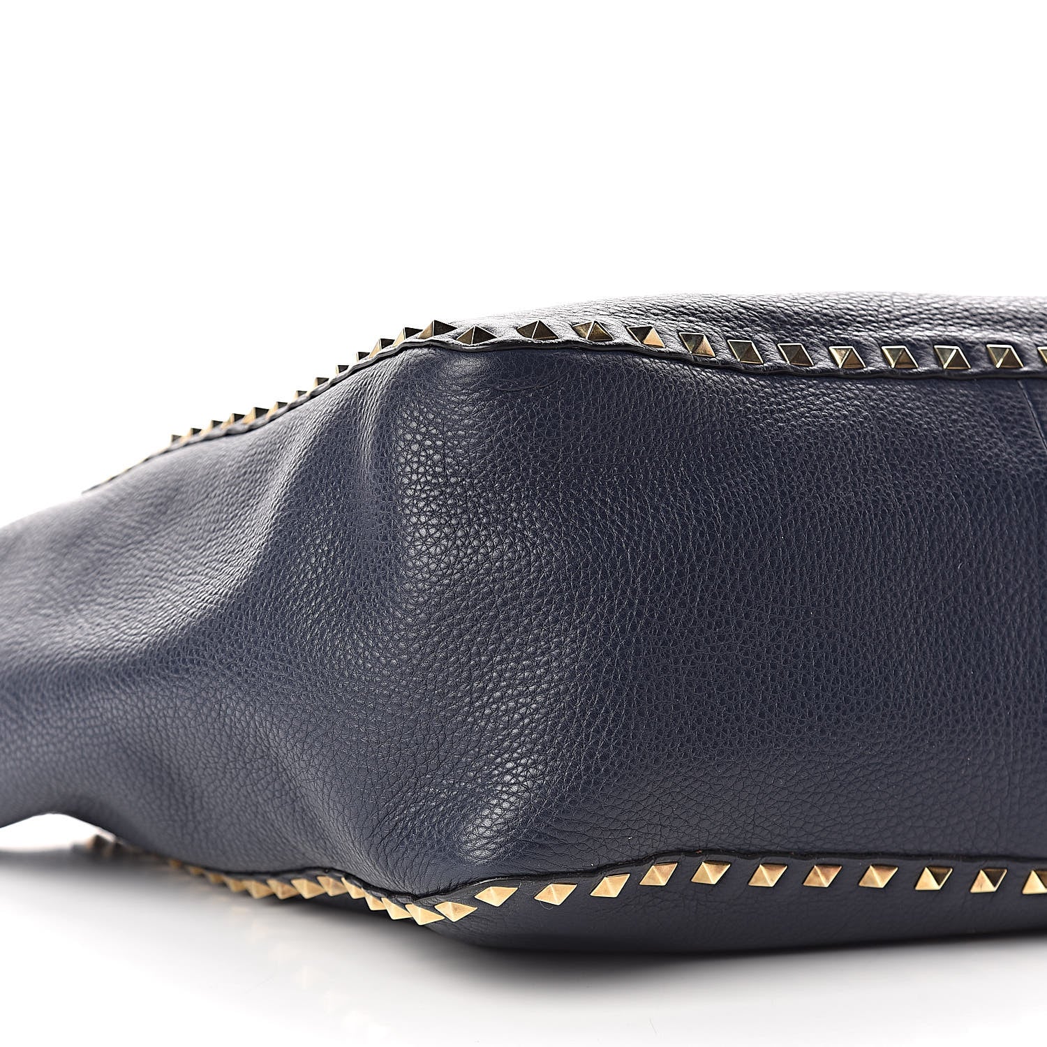 Valentino Garavani Pebbled Calfskin Medium Rockstud Reversible Tote Light Cuir Marine 10 of 15