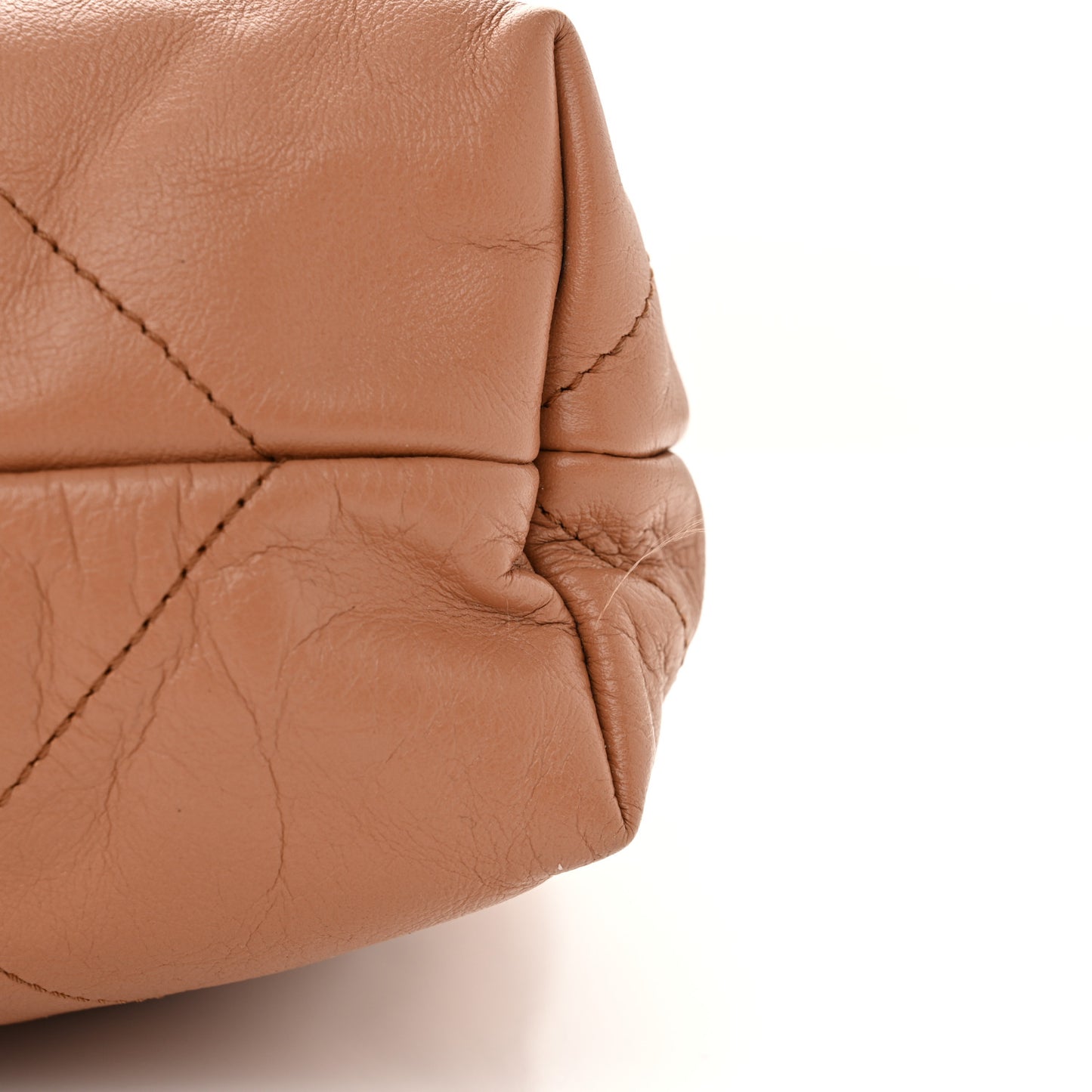 Shiny Calfskin Quilted Chanel 22 Camel