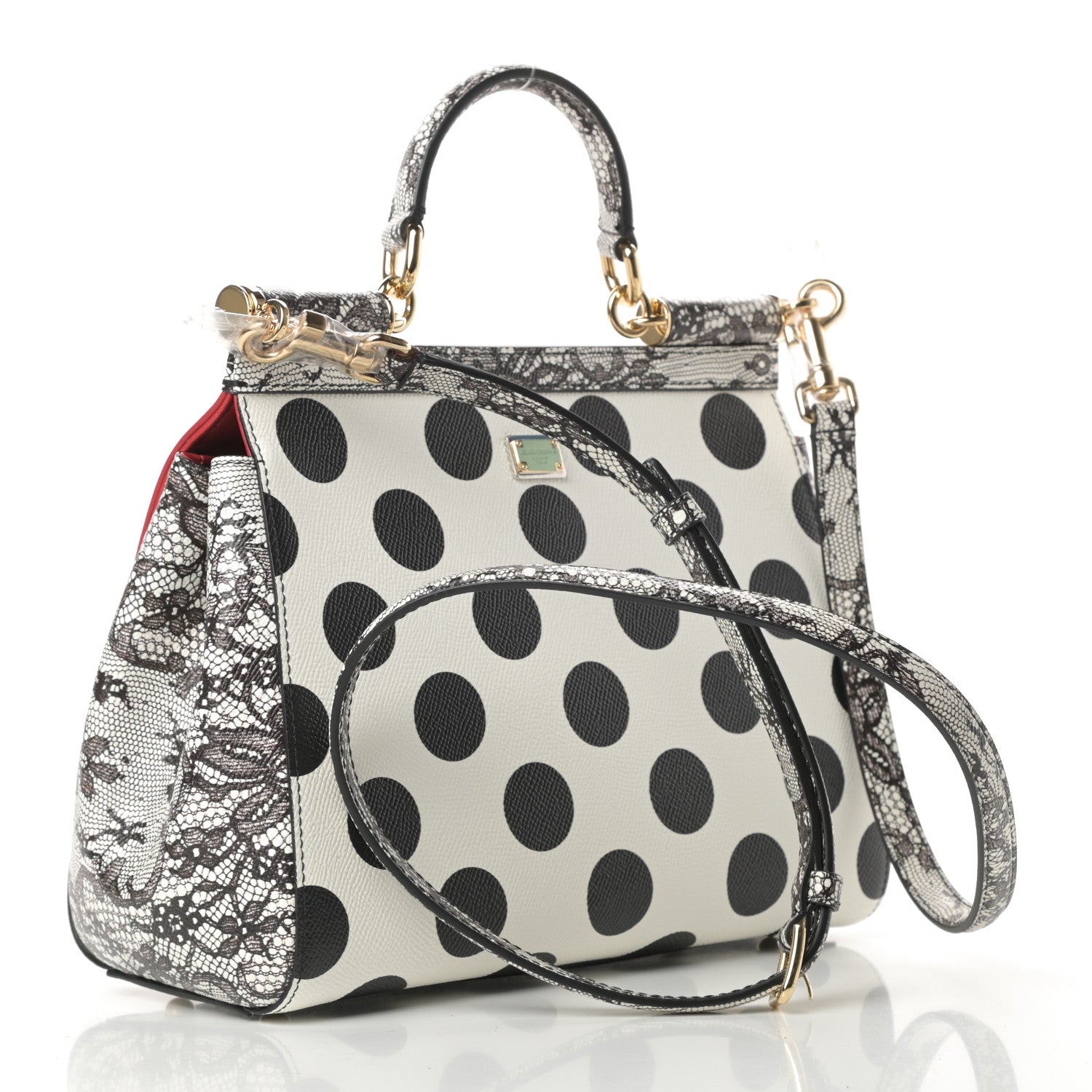Dolce & Gabbana Dauphine Lambskin Embroidered Laser Cut Polka Dot Medium Miss Sicily Satchel Multicolor 3 of 11