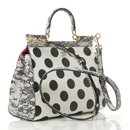 Dolce & Gabbana Dauphine Lambskin Embroidered Laser Cut Polka Dot Medium Miss Sicily Satchel Multicolor 3 of 11