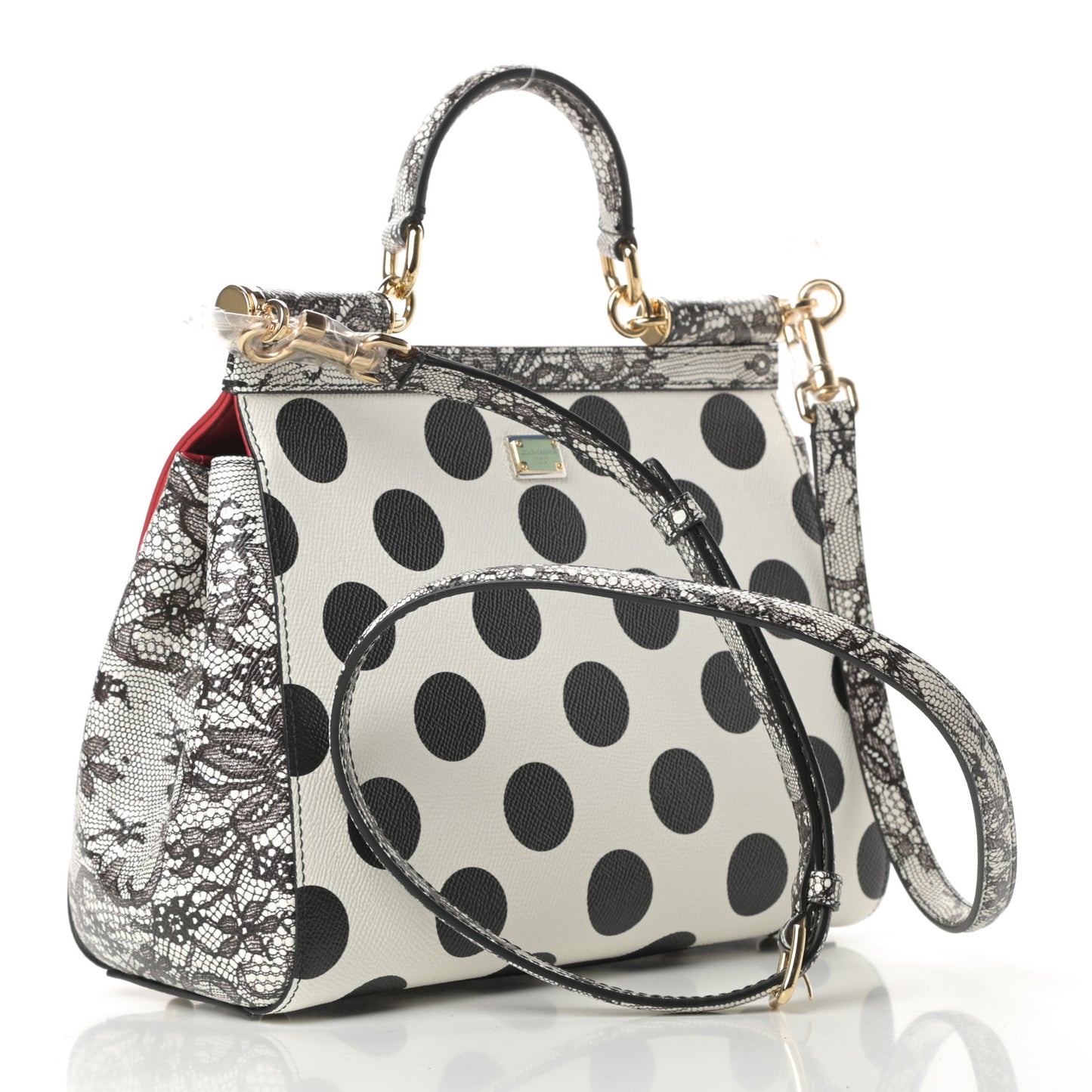 Dauphine Lambskin Embroidered Laser Cut Polka Dot Medium Miss Sicily Satchel Multicolor