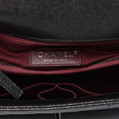 Chanel Caviar Chevron Quilted Small Coco Handle Flap So Black 5 of 10
