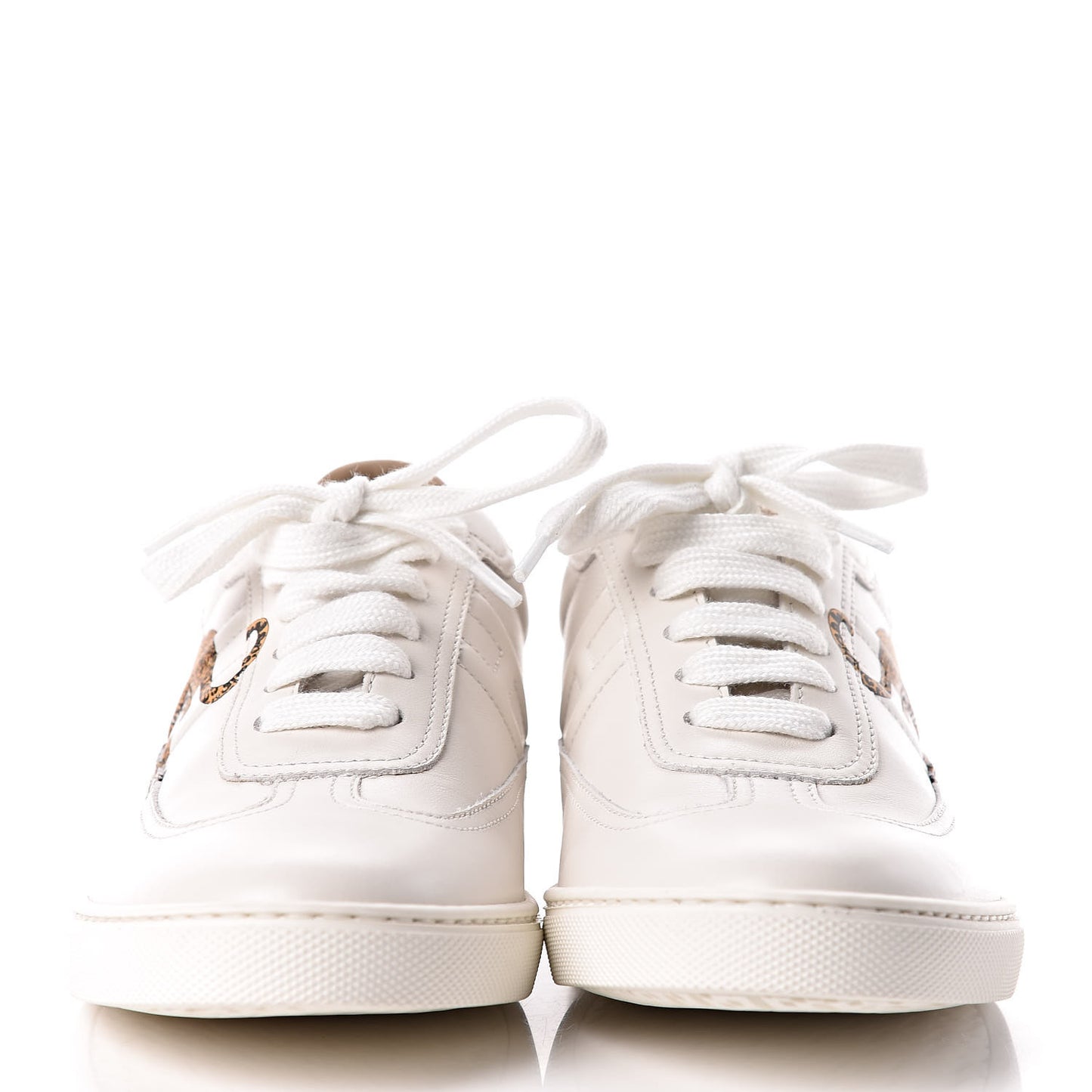 Calfskin Jungle Love Womens Quicker Sneakers 36 White Multicolor
