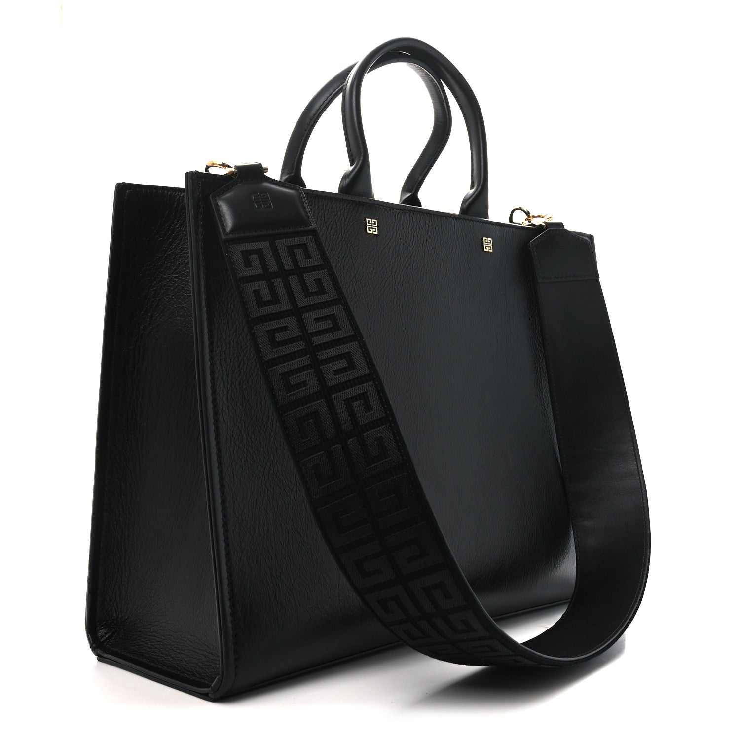 Givenchy Tumbled Calfskin Logo Embossed Medium G-Tote Black 3 of 10