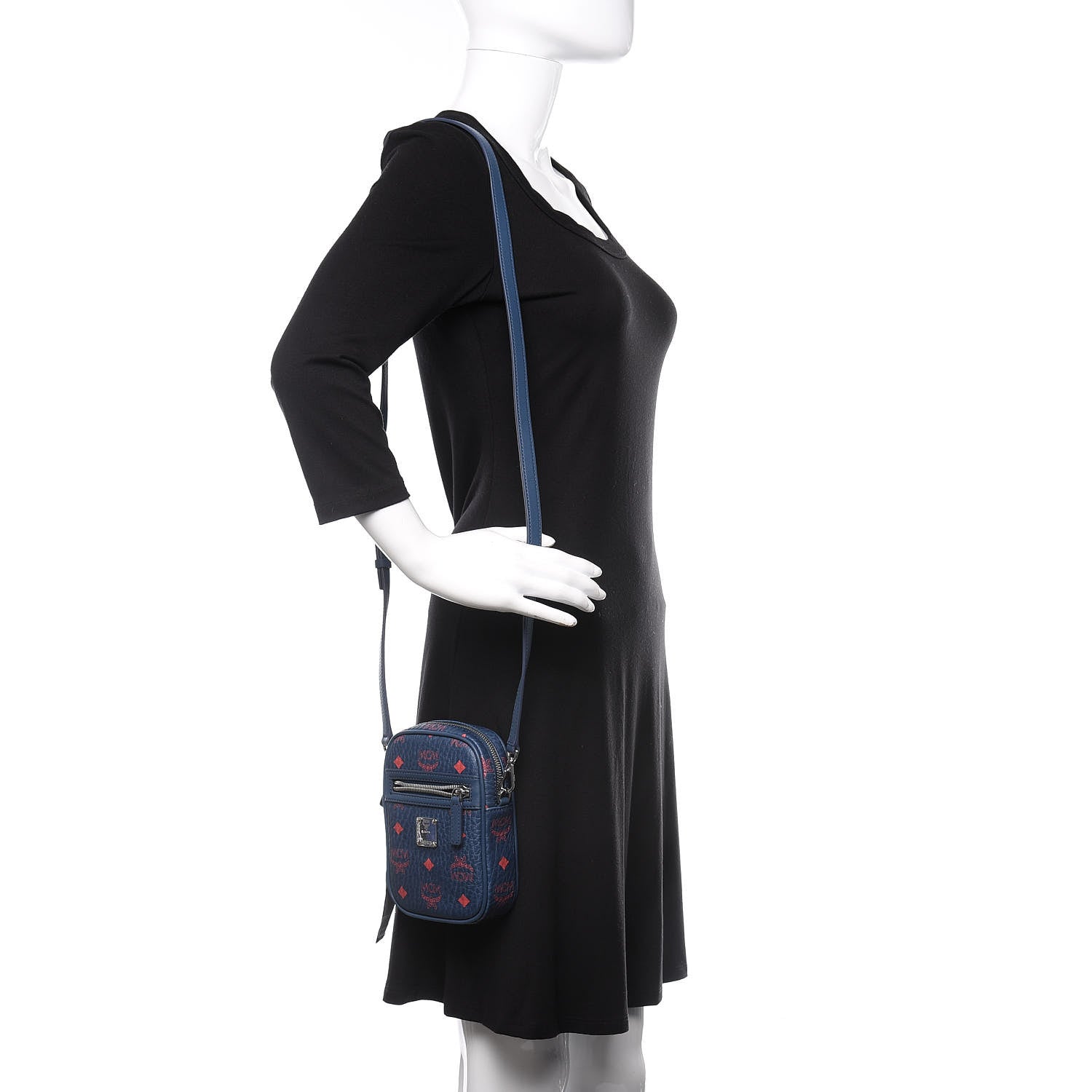 MCM Visetos X-Mini Crossbody Bag Deep Blue Sea 2 of 8