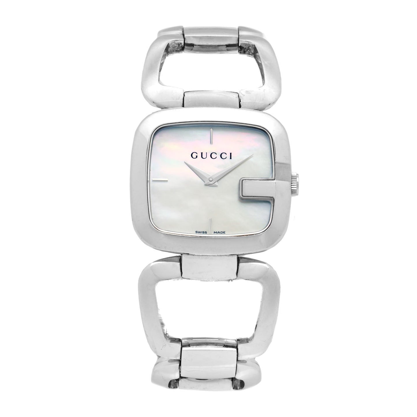 Stainless Steel Mother of Pearl 32mm G-Gucci Square Quartz Watch