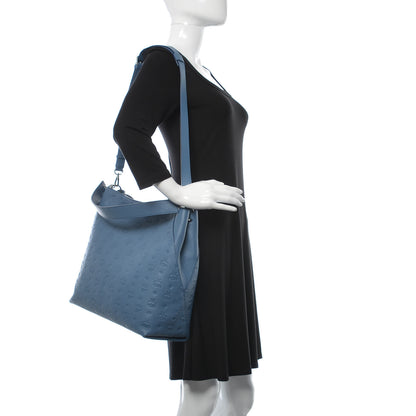 MCM Calfskin Ottomar Monogram Large Klara Hobo Luft Blue 2 of 11
