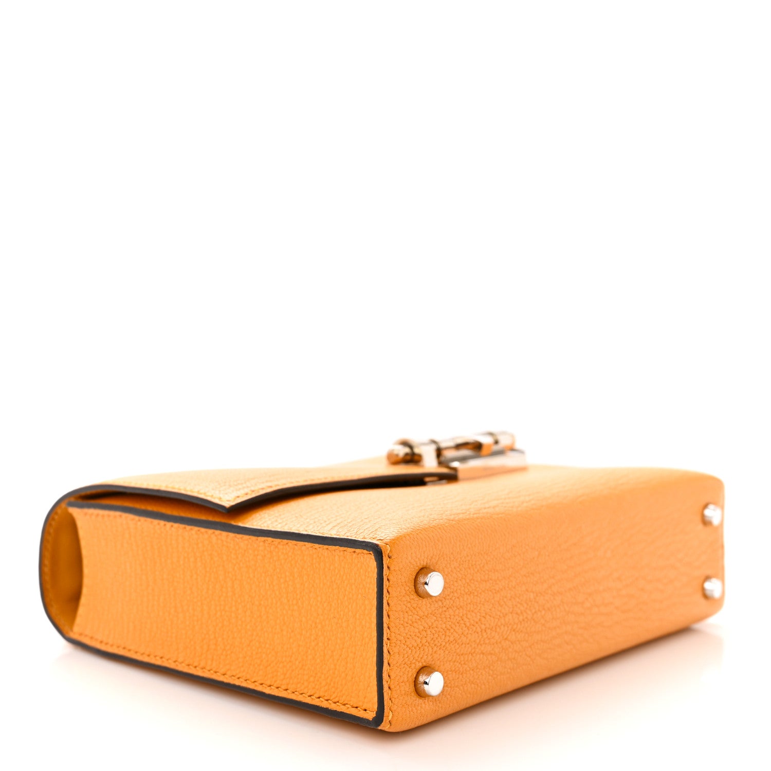 Hermes Chevre Mysore Mini Verrou Chaine Bag Jaune D'or 4 of 11