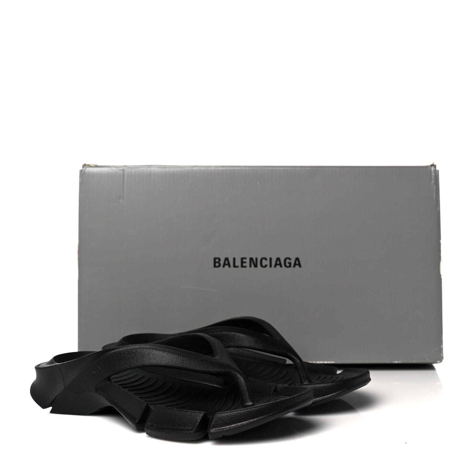 Balenciaga Rubber Womens Mold Thong Sandals 37 Black 7 of 7