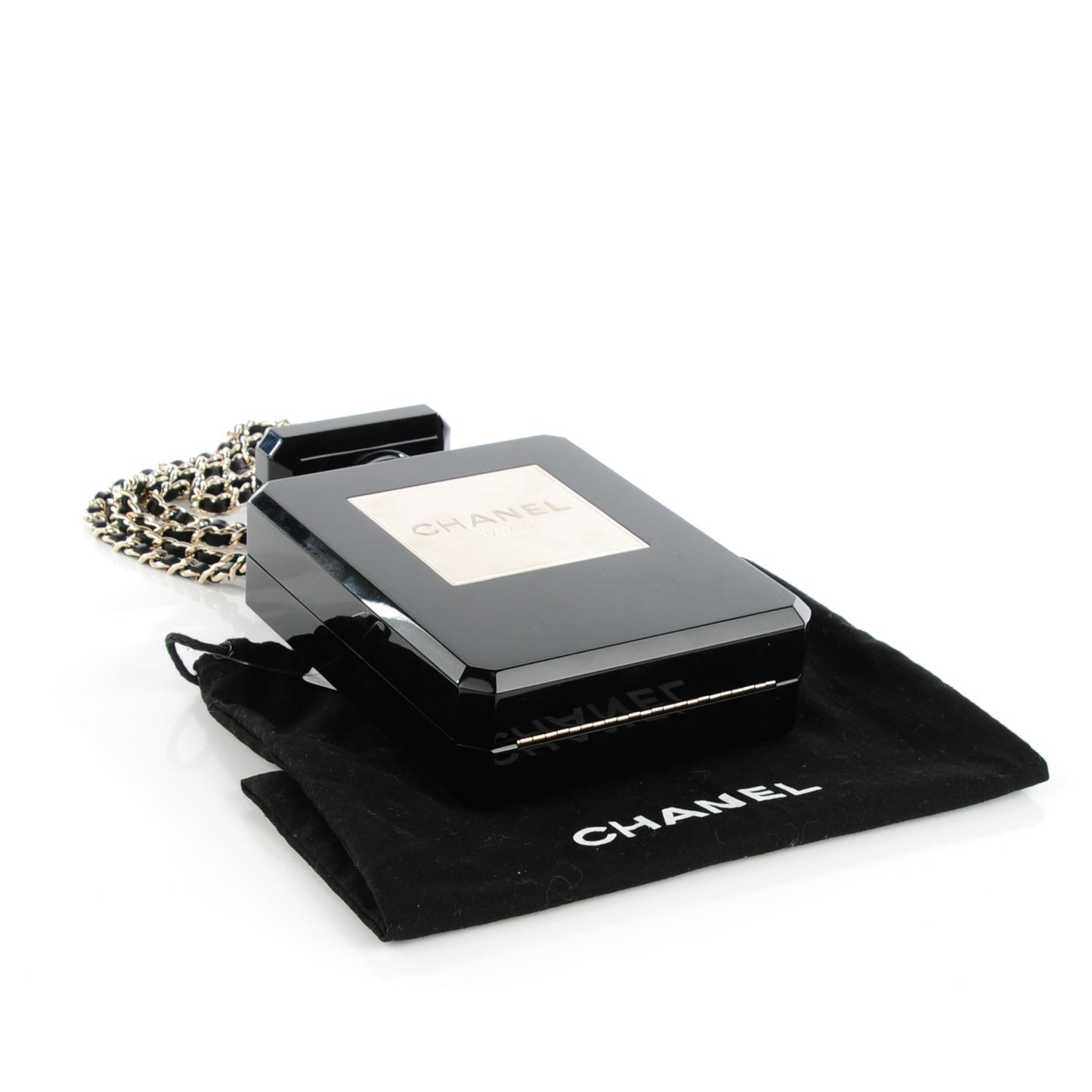 Plexiglass Perfume Bottle Clutch Black