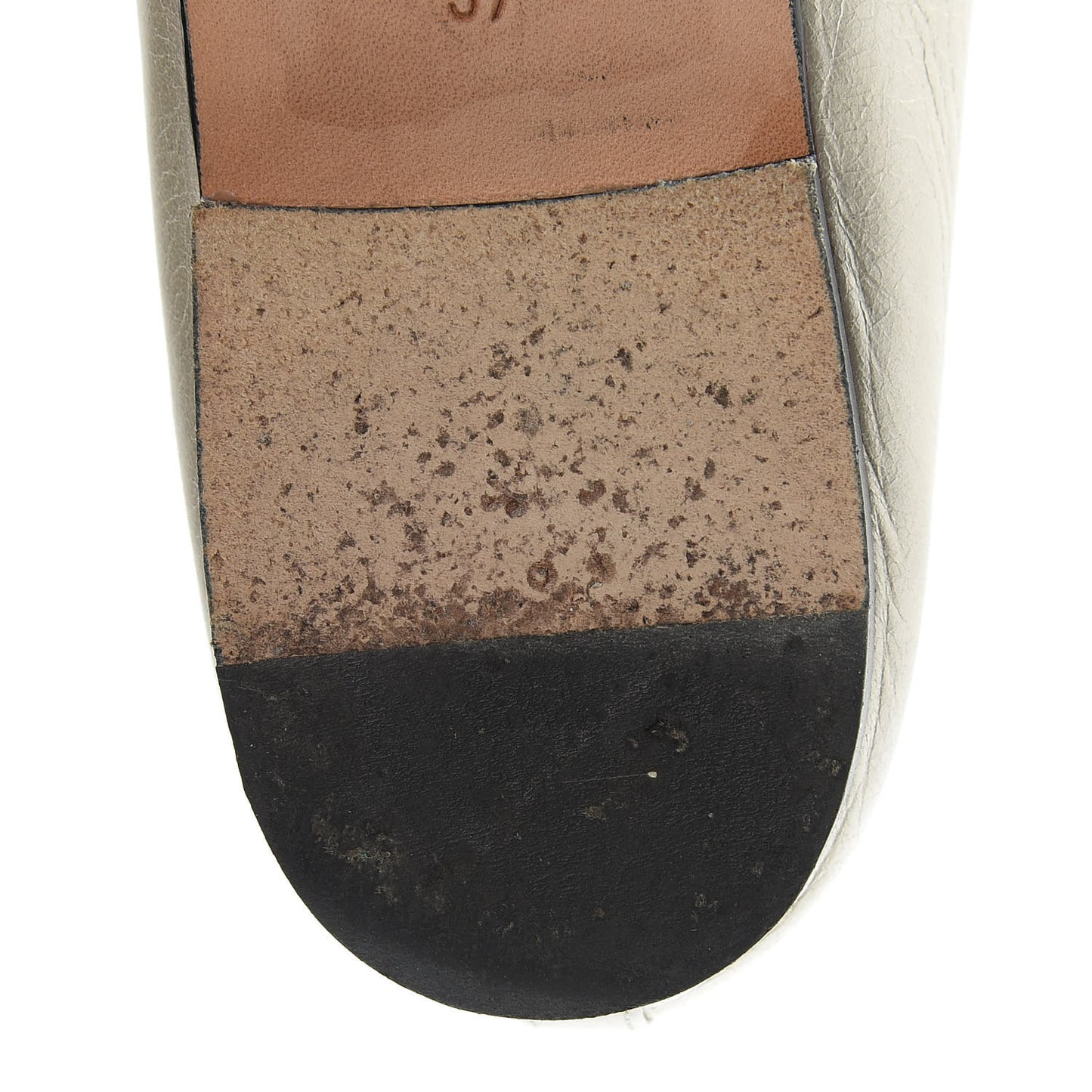 Metallic Lambskin Cap Toe CC Ballerina Flats 37 Gold Black