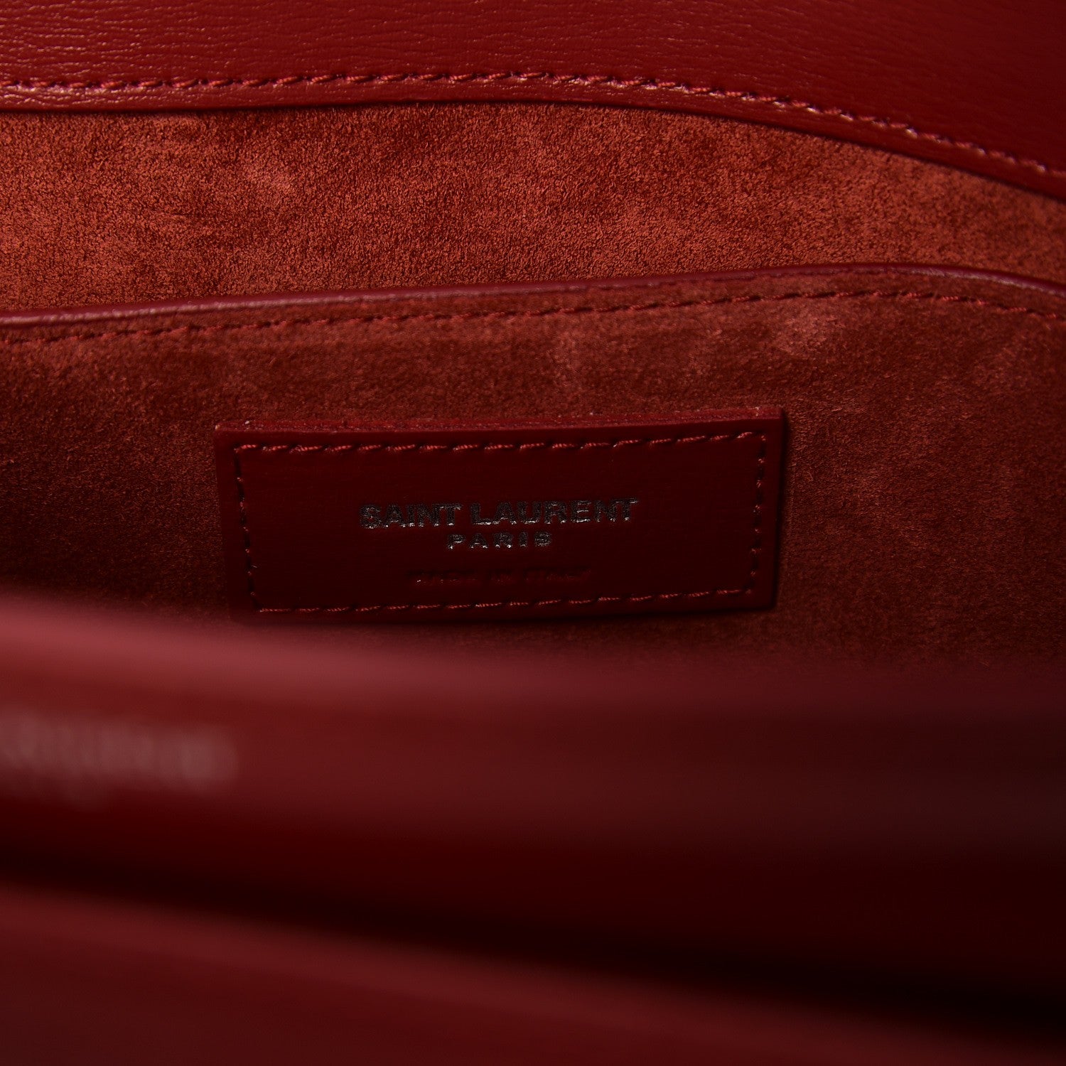 Saint Laurent Grained Calfskin Medium Monogram Sunset Lipstick Red 7 of 7