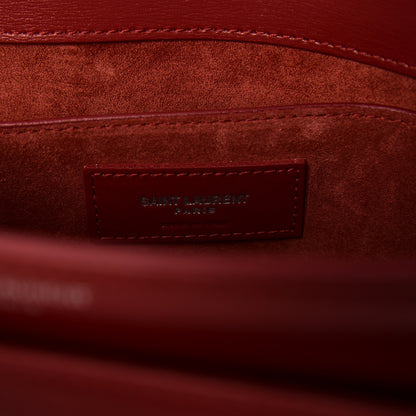 Saint Laurent Grained Calfskin Medium Monogram Sunset Lipstick Red 7 of 7