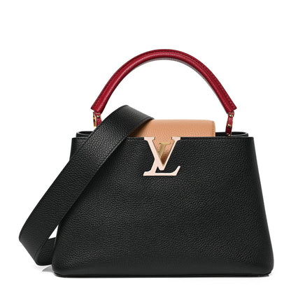 Louis Vuitton Taurillon Capucines PM Black Arizona Beige Ruby Red 1 of 8