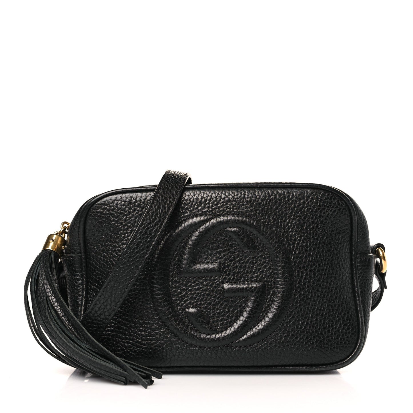 Pebbled Calfskin Mini Soho Disco Bag Black