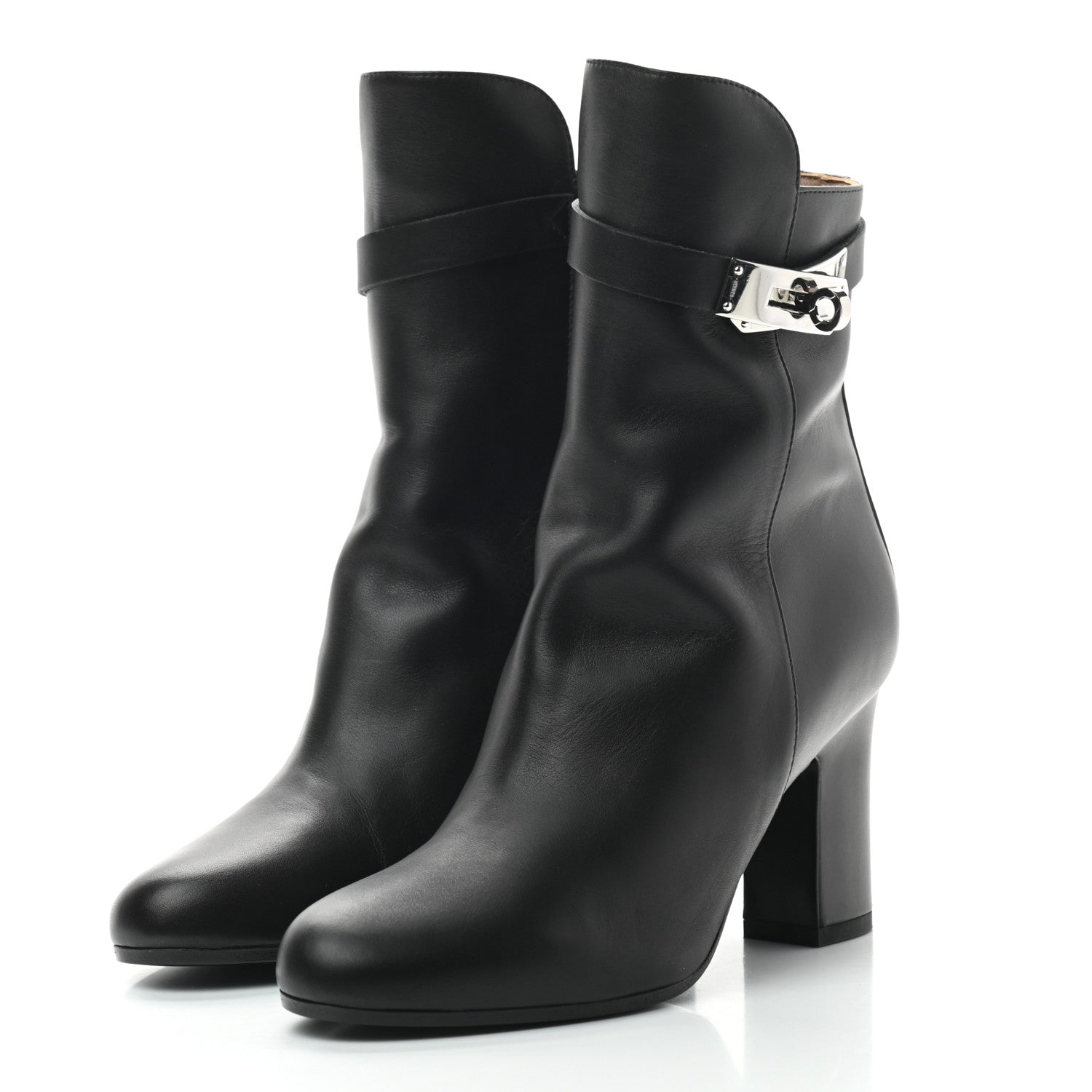 Hermes Calfskin Joueuse Ankle Boots 36 Black 3 of 6