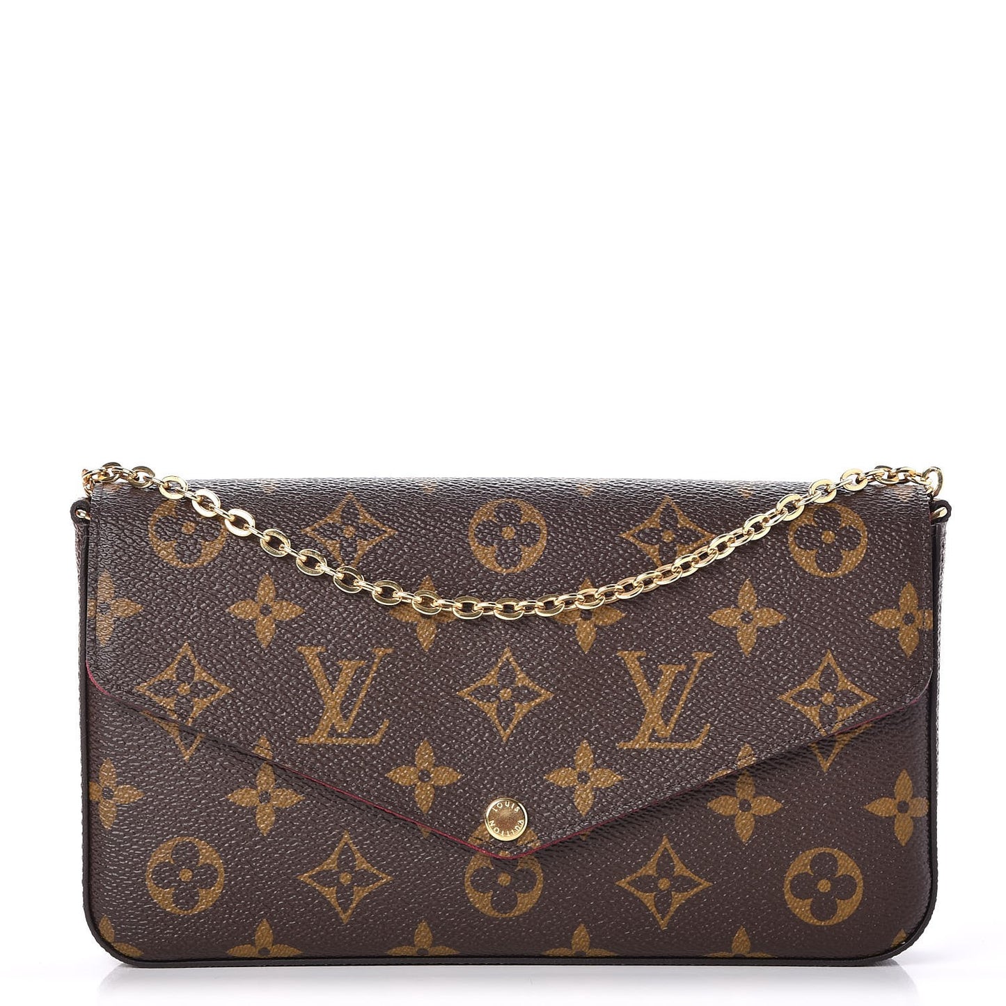 Monogram Pochette Felicie Chain Wallet Fuchsia