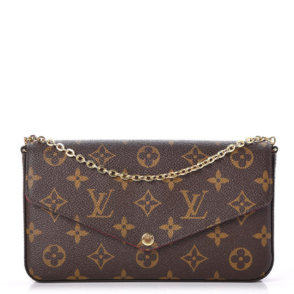 Louis Vuitton Monogram Pochette Felicie Chain Wallet Fuchsia 1 of 8