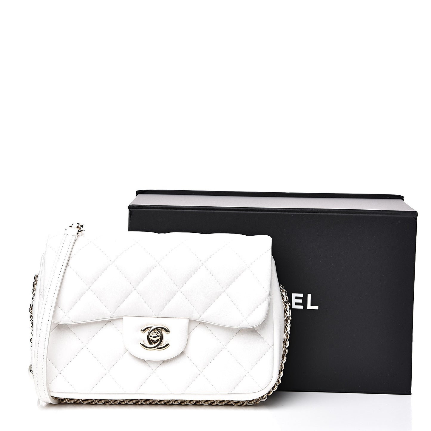 Lambskin Quilted Small My Precious Flap White