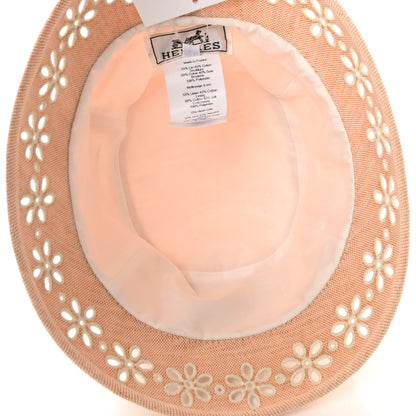 Hermes Linen Cotton Embroidered Eloise Garden Party Bucket Hat 56 Jaune Itauba 6 of 7