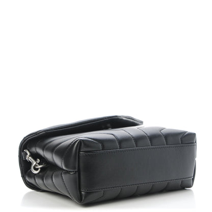 Saint Laurent Calfskin Y Quilted Monogram Toy Loulou Crossbody Bag Black 4 of 7