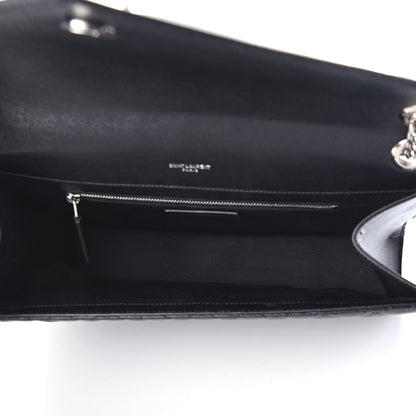Saint Laurent Grain De Poudre Textured Mixed Matelasse Large Triquilt Monogram Satchel Black 4 of 4