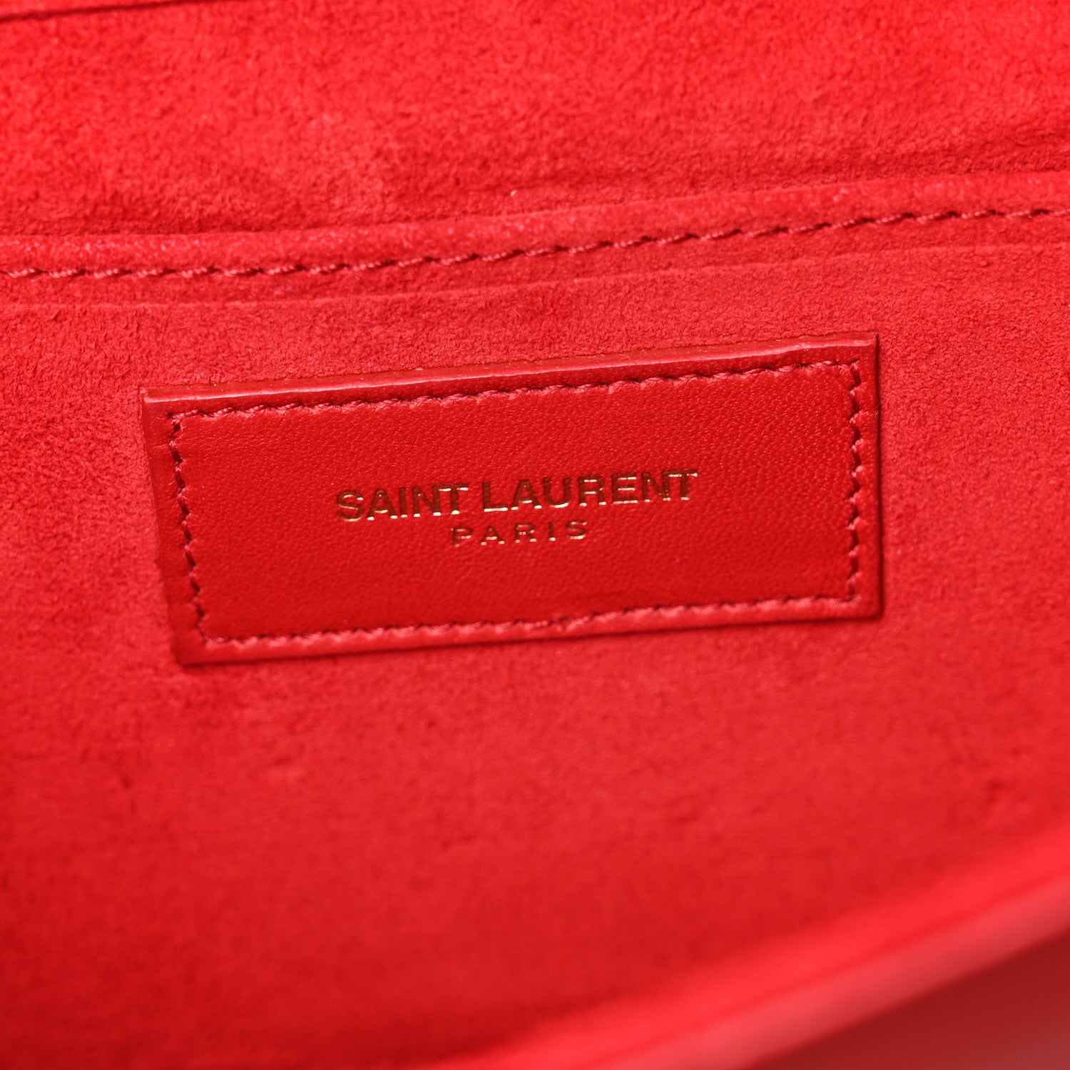 Saint Laurent Calfskin Classic Y Ligne Clutch Red 6 of 7
