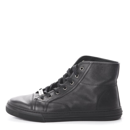 Gucci Calfskin Womens High Top Sneakers 37.5 Black 1 of 6
