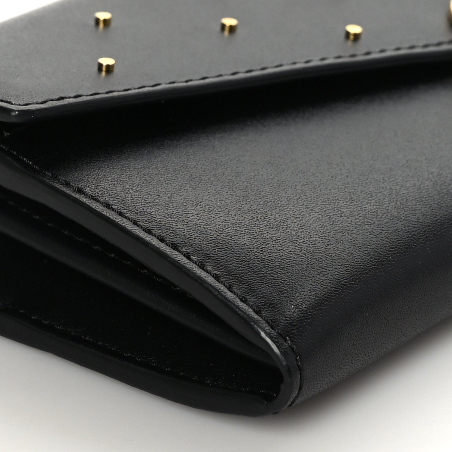 Fendi Vitello Liberty F is Fendi Studded Continental Envelope Wallet On Chain Black 10 of 11